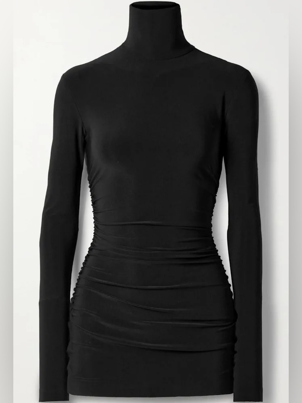 Norma Kamali Pickleball Ruched Stretch Jersey Mini Dress XS